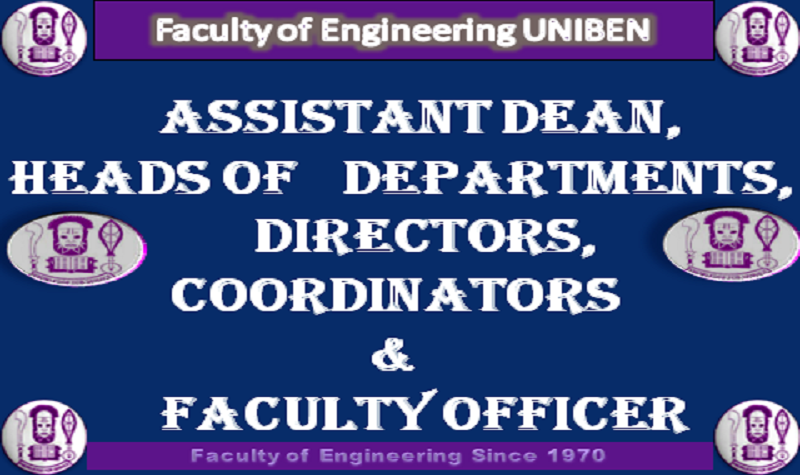 ASSTISTANT DEAN, HEADS OF DEPARTMENTS, DIRECTORS & FACULTY OFFICER